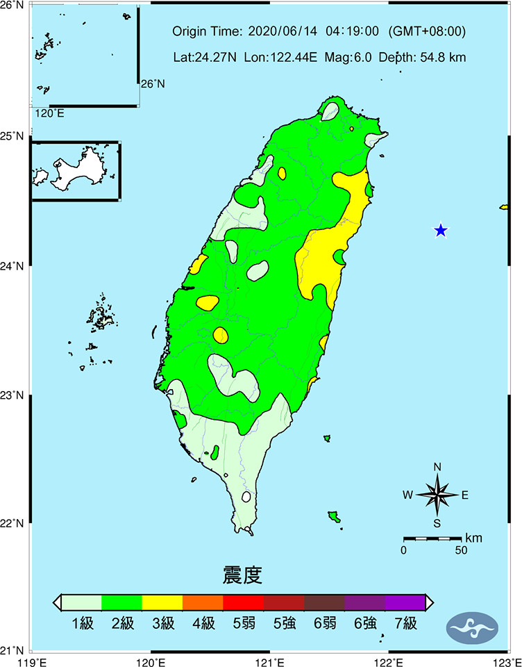 台东海域6.0地震 全台有感最大震度3級! - 988