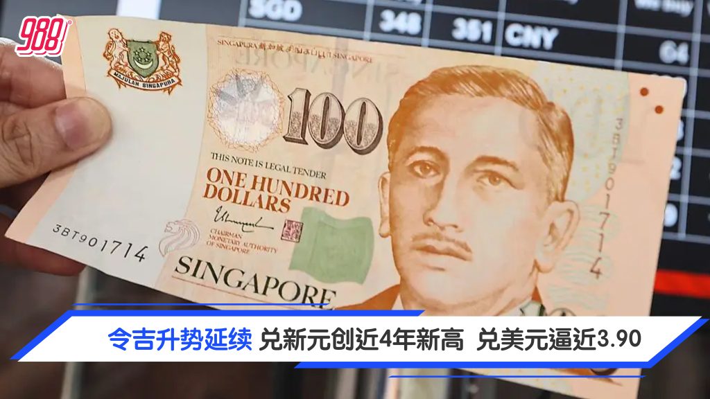 令吉升势延续 兑新元创近4年新高 兑美元逼近3.90 – 988